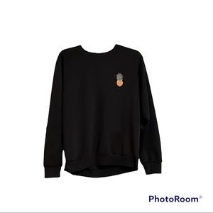 SHEIN Black Sweatshirt w/ Pineapple (Mens Medium)